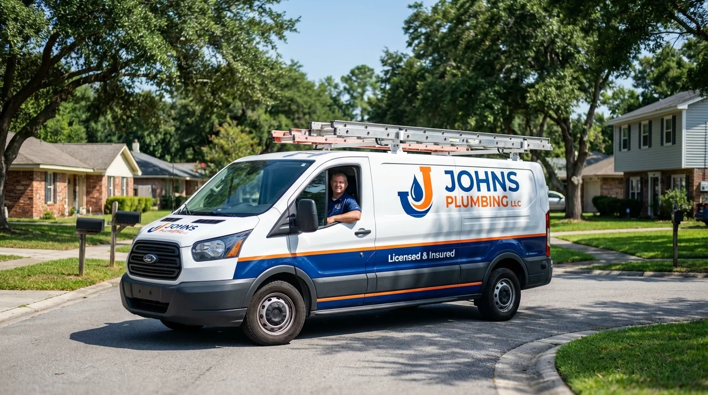 Johns Plumbing LLC service van in Questa, NM
