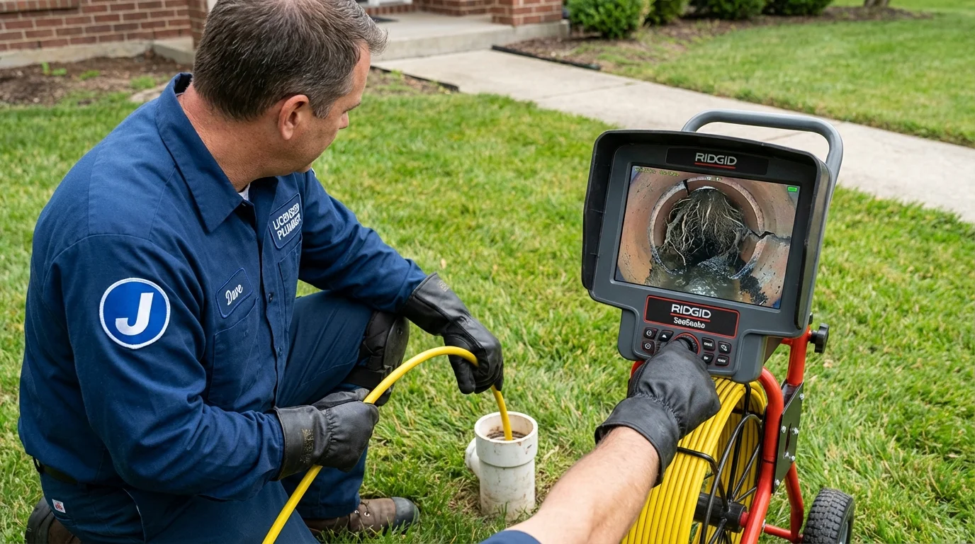 Sewer camera inspection being performed by Johns Plumbing LLC in Questa